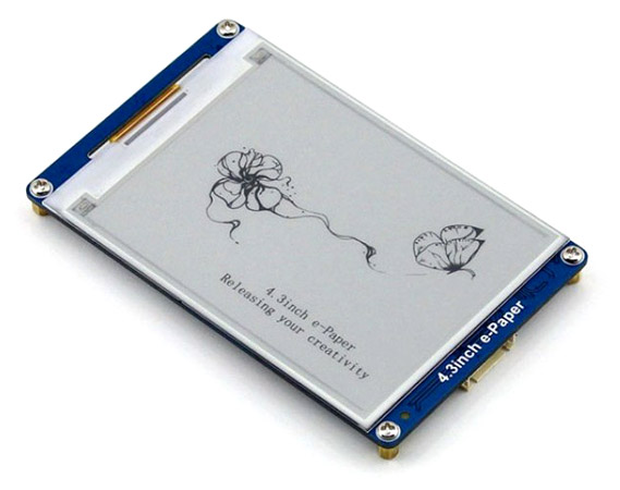 4.3inch e-Paper - дисплейный модуль основанный на электронной бумаге