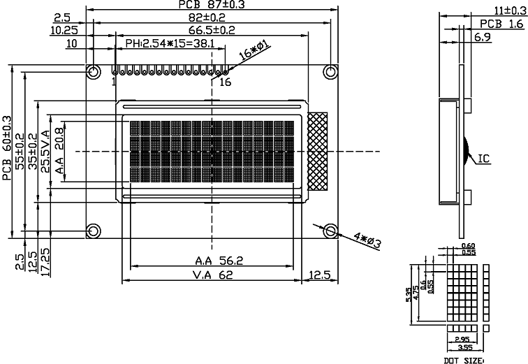 Схема дисплея BLAZE BCB1604-01B