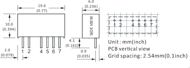 Габаритные размеры и расположение выводов