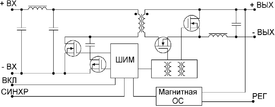 Топология преобразователя на примере Voltbricks VDR75 и VDR100