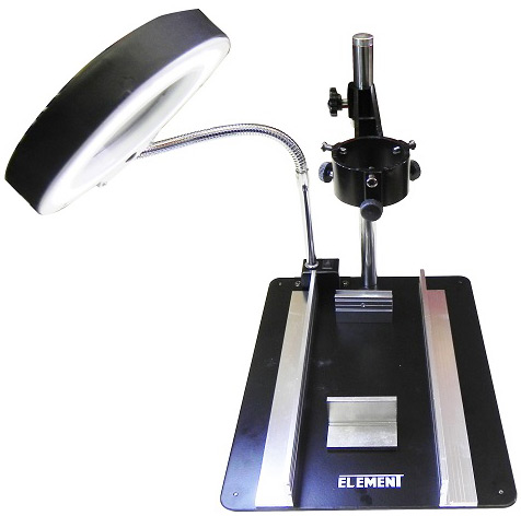 ELEMENT 628TD-III рабочий стол с держателем фена и платы + лупа с подсветкой