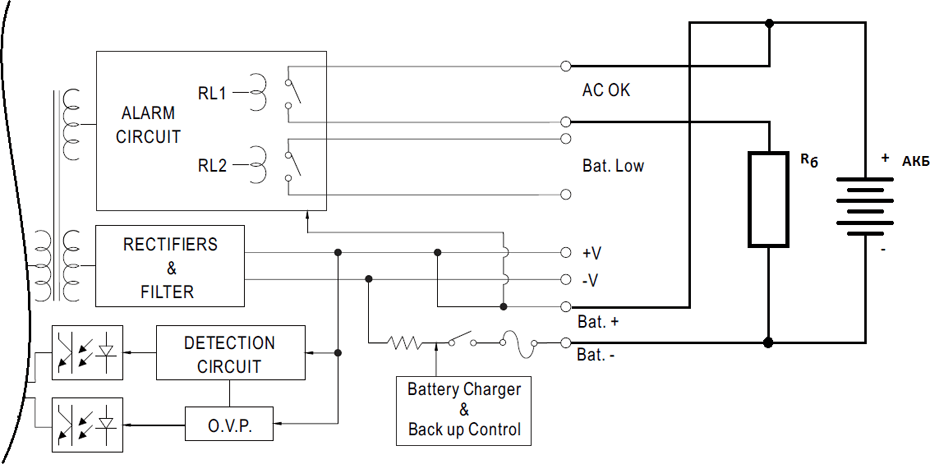 Схема подключения балластного резистора и АКБ к источнику питания DRC