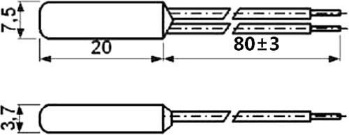 Габаритные размеры термостата KSD9700