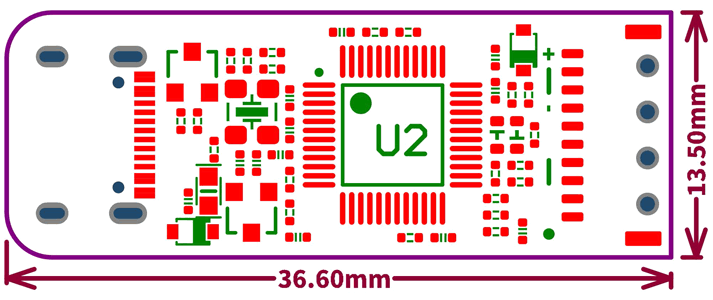 Габаритные размеры Mini Debugger DAPLink-APM32
