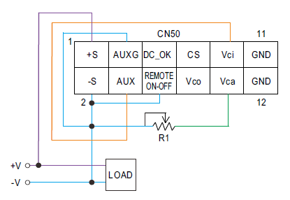 Wiring diagram of the output voltage programming function to reduce