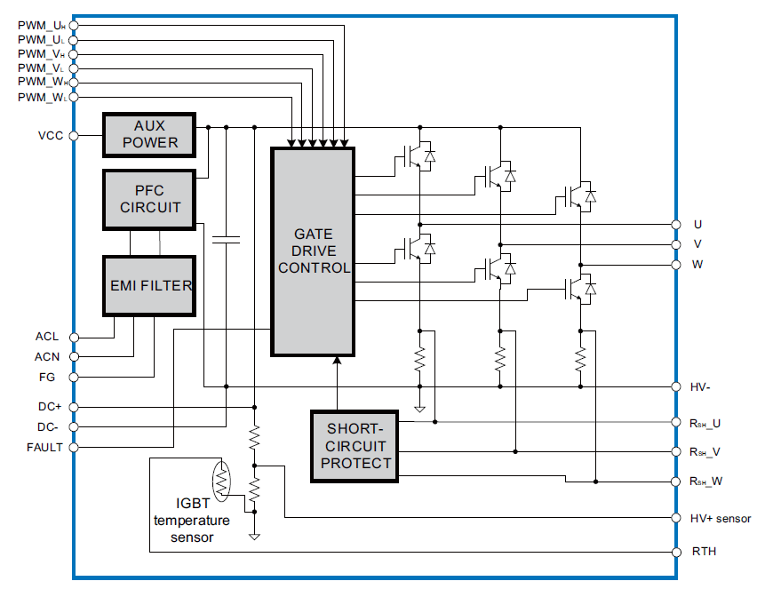 Структурная схема силового модуля VFD-350P-230