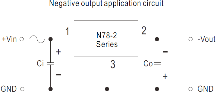 Типовые схемы включения N78-2 для отрицательной полярности