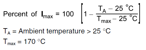 Расчетная формула тока в процентах от максимального тока