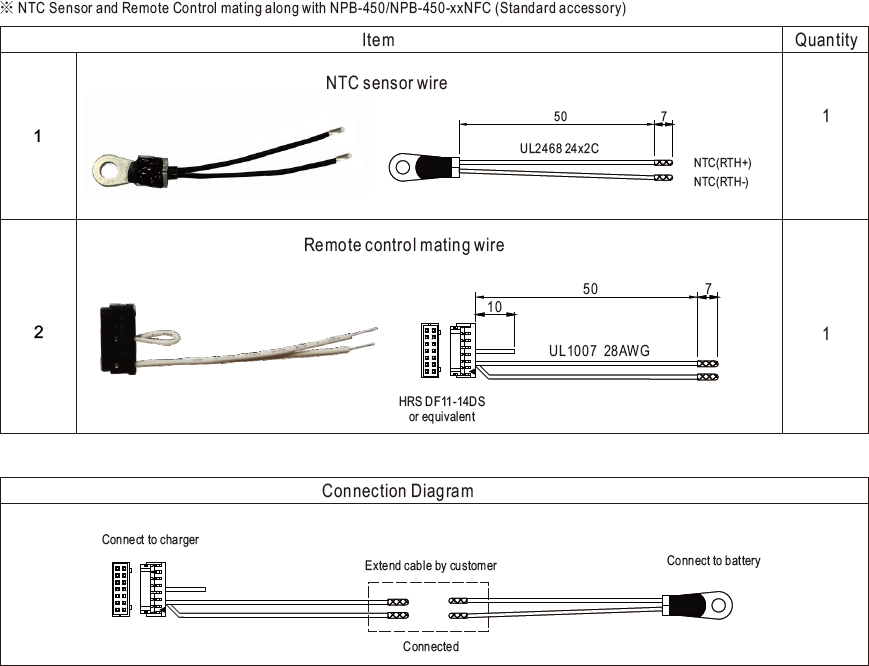 NTC-сенсор, ответная часть разъема и схема соединения