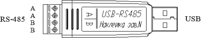 Схема внешних подключений USB/RS-485