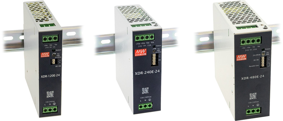 Внешний вид источников питания серий на примере XDR-120E/240E/480E