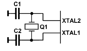 Схема подключения резонатора к микроконтроллеру