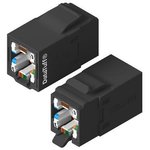 RVAIU2UBK-B24, COUPLER, CAT5E, 6, 6A UTP (IN BLACK) 07AH2016