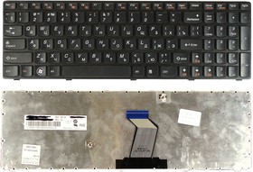 Фото 1/2 Клавиатура для ноутбука Lenovo IdeaPad Y570 черная рамка черная