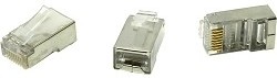 5bites US060A (US006A) Коннектор RJ-45 8p8c, зол.напыление, экран. (1шт) – купить оптом и в розницу