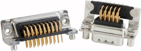 163A17769X, 15 Way Right Angle Through Hole D-sub Connector Plug, 2.28mm Pitch, with PCB Snap