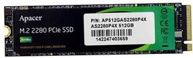 Фото 1/9 SSD жесткий диск M.2 PCIE 512GB AP512GAS2280P4X-1 APACER