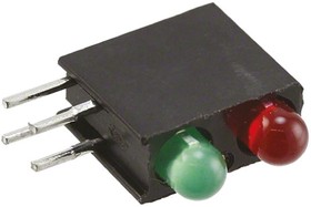 Фото 1/4 553-0212-200F, 553-0212-200F, Green & Red Right Angle PCB LED Indicator, 2 LEDs, Through Hole 2.2 V