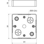 Распределительная коробка для открытой проводки 81х81х19 мм (комплект 10 шт.) LK ...