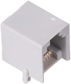 GLX-N-66, Modular Connectors / Ethernet Connectors 6P6C R/A PCB GREY LOW PROFILE