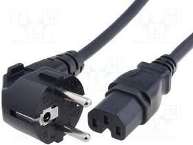 SN313-3/07/1.8B, Кабель; угловая вилка CEE 7/7 (E/F), IEC C15 "мама"; 1,8м; 10А