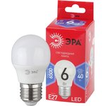 Лампочка светодиодная ЭРА RED LINE LED P45-6W-865-E27 R E27 / Е27 6Вт шар ...