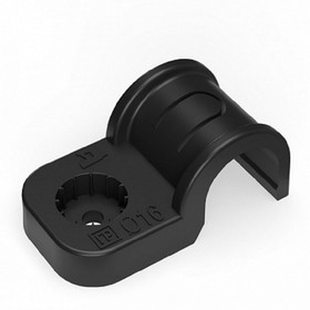 Крепеж-скоба пластиковая односторонняя для прямого монтажа атмосферостойкая черная в п/э д32 25шт PR13.0375