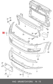 Фото 1/3 Заглушка буксировочного крюка VAG 6RU 807 241 GRU
