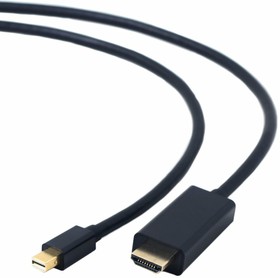 Фото 1/2 Кабель Cablexpert mDP-HDMI, 20M/19M, 1.8м, черный, позол.разъемы, пакет (CC-mDP-HDMI-6)