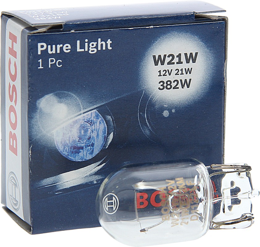 BOSCH Лампа накаливания PURE LIGHT W21W (Картонная уп.)