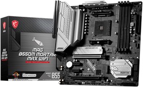 Фото 1/10 Материнская плата MSI MAG B550M MORTAR MAX WIFI Soc-AM4 AMD B550 4xDDR4 mATX AC`97 8ch(7.1) 2.5Gg RAID+HDMI+DP