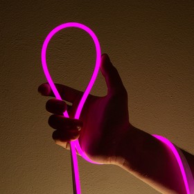 Фото 1/4 Неоновая светодиодная лента 1м, 6х12мм, 12В, 10.5Вт/м, 110 LED/m, IP33 (СИЛИКОН), розовый, ML-NF-PR-6mm-L50-Pink