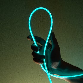 Фото 1/4 Неоновая светодиодная лента 1м, 6х12мм, 12В, 10.5Вт/м, 110 LED/m, IP33 (СИЛИКОН), бирюзовый, ML-NF-PR-6mm- L50-Turquoise