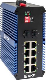 Фото 1/10 TSX-U-2GX/SFP-8GTP, Коммутатор промышленный неуправляемый U-2GX/SFP-8GTP, 2 порта 1000Base-X SFP, 8 портов 10/100/1000Base-T(X) RJ45 c PoE,