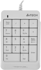 Фото 1/10 Числовой блок A4TECH Fstyler FK13P, USB, без русского алфавита, белый [fk13p white]