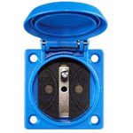 1662052, Blue 1 Gang Plug Socket, 2 Poles, Type E - French, Outdoor Use