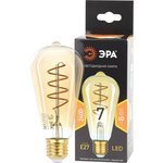 Лампочка светодиодная ЭРА F-LED ST64-7W-824-E27 spiral gold E27 / Е27 7Вт ...