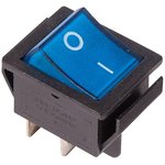 36-2331, Выключатель клавишный 250V 16А (4с) ON-OFF синий с подсветкой (RWB-502 ...
