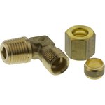 0109 08 13, Brass Pipe Fitting, 90° Compression Elbow, Male R 1/4in to Female 8mm