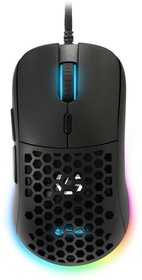 Фото 1/6 Игровая мышь чёрная Sharkoon Light2 180 (PixArt PMW 3360, Omron, 6 кнопок, 12000 dpi, USB, RGB подсветка)