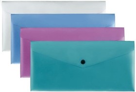 Фото 1/2 Папка-конверт на кнопке Metallics А6 200 мкм, 4 цвета, горизонтальная 1688157