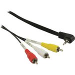 CVGP22400BK10, Composite Video Cable, 3.5 mm Jack Plug - 3x RCA Plug 1m