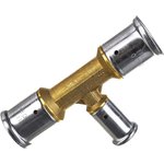 Тройник переходный уменьшенный в центре, латунь пресс, 26x16x26, 10P-261626