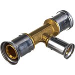 Тройник переходный уменьшенный в центре, латунь пресс, 26x16x26, 10P-261626