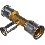 Тройник переходный уменьшенный в центре, латунь пресс, 26x16x26, 10P-261626