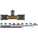 Тройник переходный уменьшенный в центре, латунь пресс, 26x16x26, 10P-261626