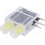 DBKD211, LED; in housing; yellow; 3.9mm; No.of diodes: 2; 20mA; 40°; 2.1V