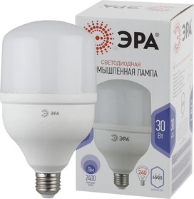 Фото 1/4 Лампа светодиодная ЭРА STD LED POWER T100-30W-6500-E27 E27 / Е27 30 Вт колокол холодный дневной свет Б0049597