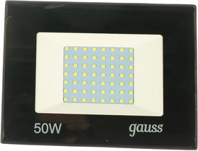 Фото 1/10 613100350P, Прожектор светодиодный ДО 50 Вт 6500К 4500 лм 200-240В IP65 136х153х30мм Алюминий Elementary PROMO G2 Gauss
