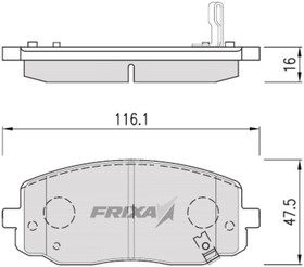 FPK20, Колодки тормозные KIA Picanto (04-) передние (4шт.) FRIXA
